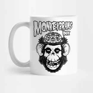 MonkeyBrainsINK fiend skull and logo on white! Mug